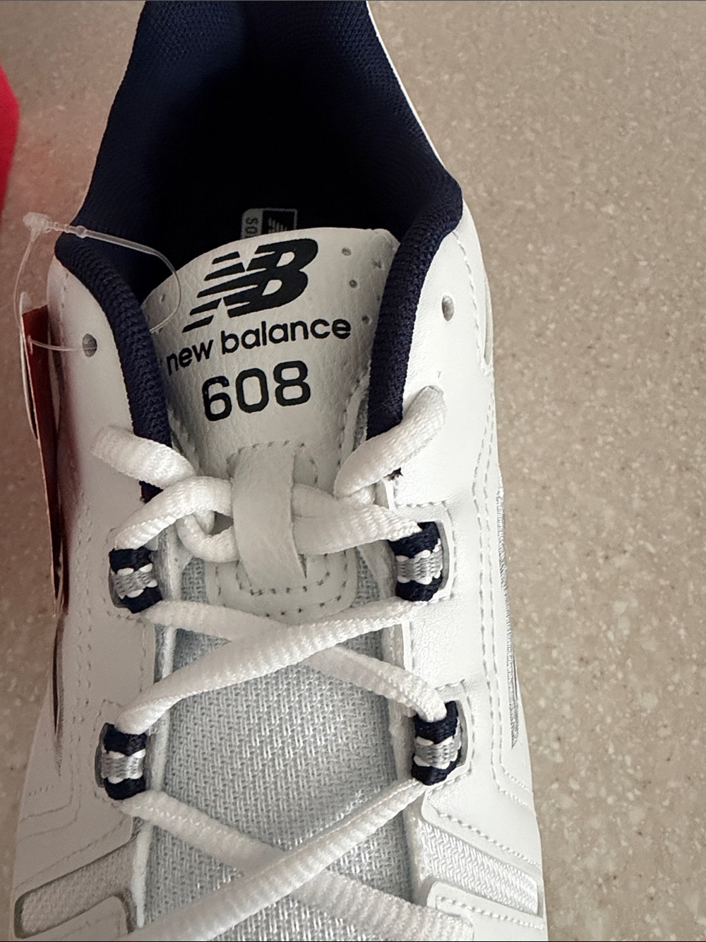 New Balance Men’s White and Navy Wide-Width 10.5 Training Shoe - Picture 5 of 10